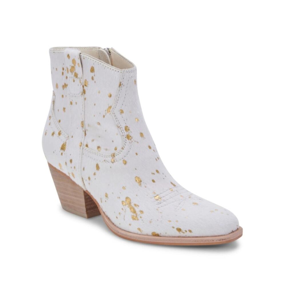 Dolce Vita Womens 8.5 Silma Bootie in Cow Hair Gold Multi NEW